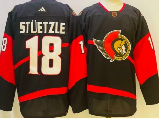 Adidas Ottawa Senators #18 Kyle Stutzle 2023 Reverse Jersey Black 