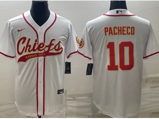 Kansas City Chiefs #10 Isiah Pacheco Baseball Jersey White 