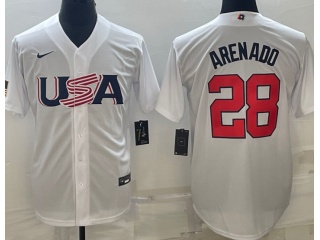 Team USA #28 Nolan Arenado Jersey White