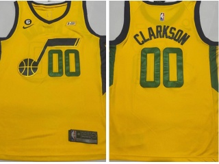 Utah Jazz #00 Jordan Clarkson Yellow Jersey 