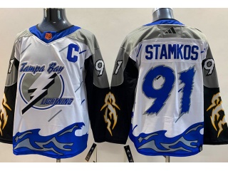 Adidas Tampa Bay Lightning #91 Steven Stamkos 2023 Reverse Jersey White 