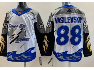 Adidas Tampa Bay Lightning #88 Andrei Vasilevskiy 2023 Reverse Jersey White 