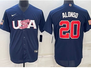 Team USA #20 Pete Alonso Jersey Blue