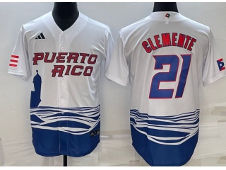 Puerto #21 Robert Clemente Jersey White