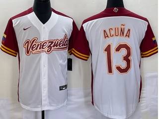 Venezuela #13 Ronald Acuna Jr Jersey White 