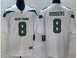 New York Jets #8 Aaron Rodgers Vapor Limited Jersey White 