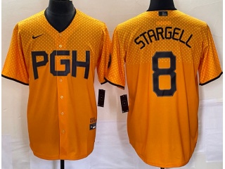 Pittsburgh Pirates #8 Willie Stargell City Cool Base Jersey Yellow 