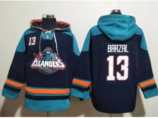 New York Islanders #13 Mathew Barzal Hoodie Navy Blue