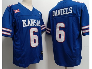 Kansas Jayhawks #6 Jalon Daniels Jersey Blue