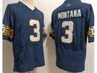 Notre Dame Fighting Irish #3 Joe Montana 2023 Aer Lingus Classic Jersey Blue