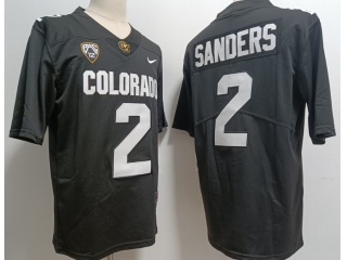 Colorado Buffaloes #2 Shedeur Sanders Collar Limited Jersey Black With All Black 