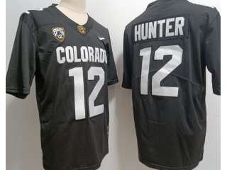 Colorado Buffaloes #12 Travis Hunter With All Black Collar Limited Jersey Black