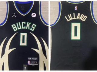 Milwaukee Bucks #0 Damian Lillard 2022-23 Jersey Black