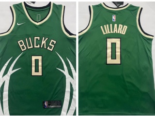 Milwaukee Bucks #0 Damian Lillard 2021 Earned Jersey Green