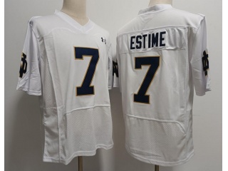 Norte Dame Fighting Irish #7 Audric Estime Jersey White