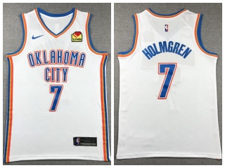 Oklahoma City Thunder #7 Chet Holmgre Jersey White