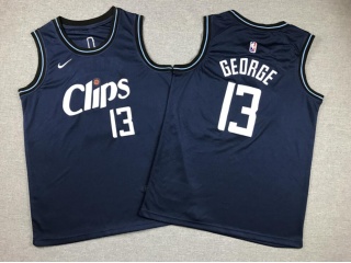 Youth Los Angeles Clippers #13 Paul George  2024 City Jersey Blue 