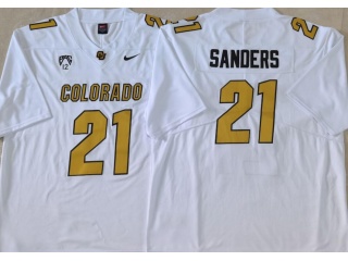 Colorado Buffaloes #21 Shilo Sanders Vapor Limited Jersey White