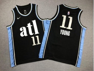 Youth Atlanta Hawks #11 Trae Young 2023-24 City Jersey Black