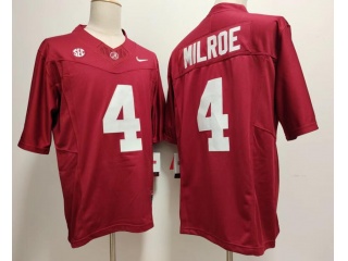 Alabama Crimson Tide #4 Jalen Milroe Jersey Red