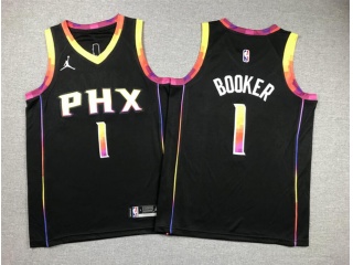 Youth Phoenix Suns #1 Devin Booker 2022-23 Jersey Black