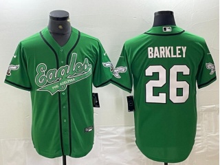 Philadelphia Eagles #26 Saquon Barkley Baseball Jersey Kelly Green