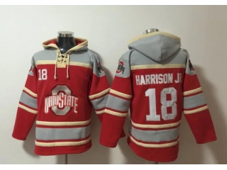 Ohio State Buckeyes #18 Marvin Harrison Jr Hoodie Red