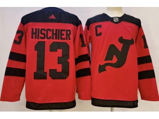 Adidas New Jersey Devils #13 Nico Hischier 2024 Stadium Jersey Orange