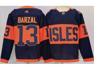 Adidas New York Islanders #13 Mathew Barzal 2024 Stadium Jersey Navy Blue