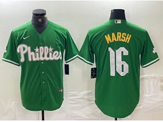 Philadelphia Phillies #16 Brandon Marsh Fashion Cool Base Jersey Green