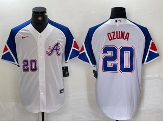 Nike Atlanta Braves #20 Marcell Ozuna City Connect Jersey White