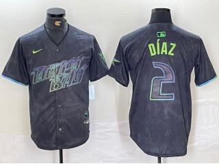 Nike Tampa Bay Rays #2 Yandy Díaz 2024 City Connect Jersey Charcoal