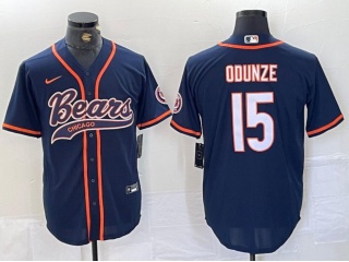 Chicago Bears #15 Rome Odunze Baseball Jersey Blue