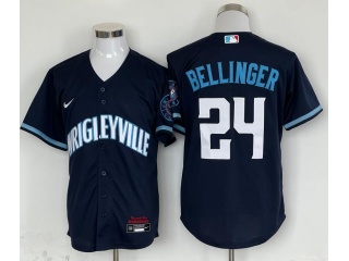 Chicago Cubs #24 Cody Bellinger City Connect Cool Base Jersey Navy Blue