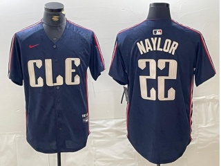 Cleveland Guardians #22 Josh Naylor City Connect Cool Base Jersey Navy Blue