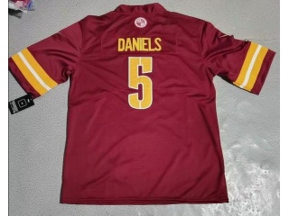 Washington Commanders #5 Jayden Daniels  Limited Jersey Red