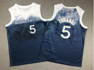 Youth Minnesota Timberwolves #5 Anthony Edwards 2023-24 City Jersey Blue