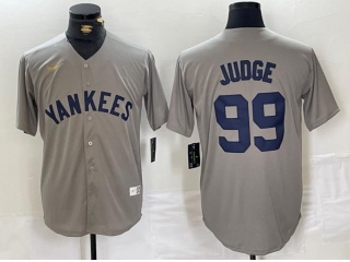 New York Yankees #99 Aaron Judge Nike Gray Road Cooperstown Collection Player Jersey