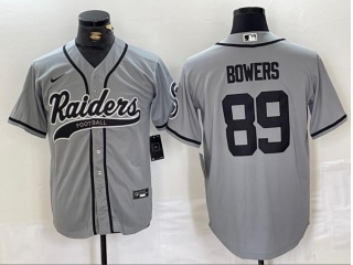 Las Vegas Raiders #89 Brock Bowers Baseball Jersey Grey