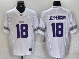 Minnesota Vikings #18 Justin Jefferson Vapor F.U.S.E Limited Jersey White