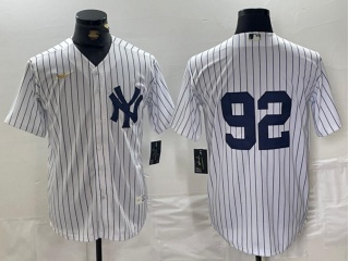 New York Yankees #92 Nike Cooperstown Collection Player Jersey White Pinstripes