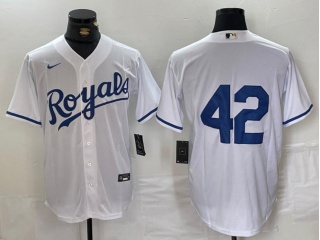 Kansas City Royals #42 Cool Base Jersey White