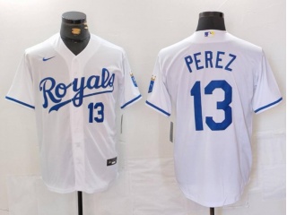 Kansas City Royals #13 Salvador Perez Limited Players Jersey White