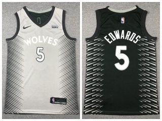 Minnesota Timberwolves #5 Anthony Edwards City Jersey Grey/Black