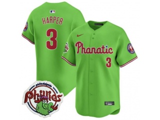 Philadelphia Phillies x Phanatic #3 Bryce Harper Jersey Green