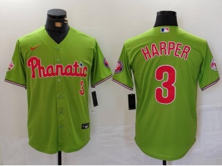 Philadelphia Phillies x Phanatic #3 Bryce Harper Jersey Green