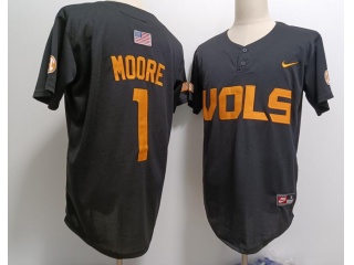 Tennessee Volunteers #1 Christian Moore Baseball Jersey Black