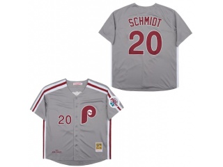 Philadelphia Phillies #20 Mike Schmidt Throwback Jerseys Grey