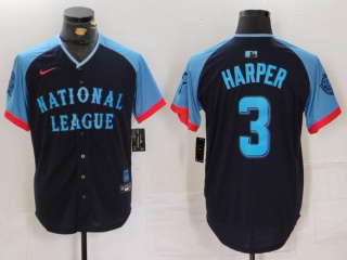 Philadelphia Phillies #3 Bryce Harper 2024 MLB All-Star Game Limited Player Jersey Navy Blue