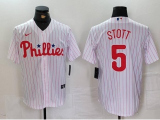 Philadelphia Phillies #5 Bryson Stott Cool Base Jersey White Pinstripes